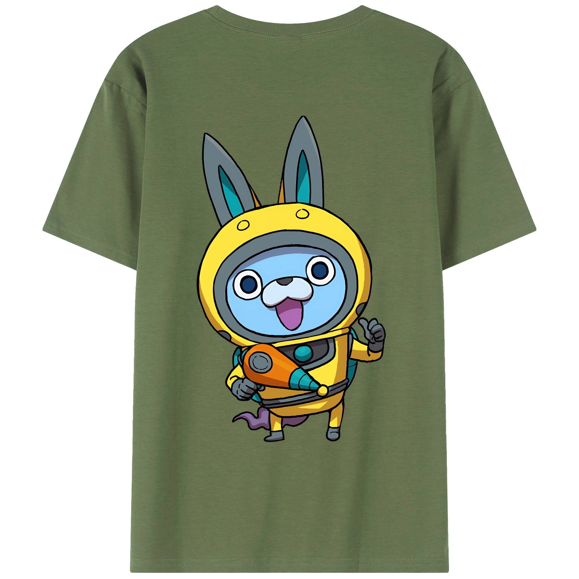 （画像用） 妖怪ウォッチ Yo-kai Watch 綿100％ メンズ半袖Tシャツ（バックプリント） 通気性